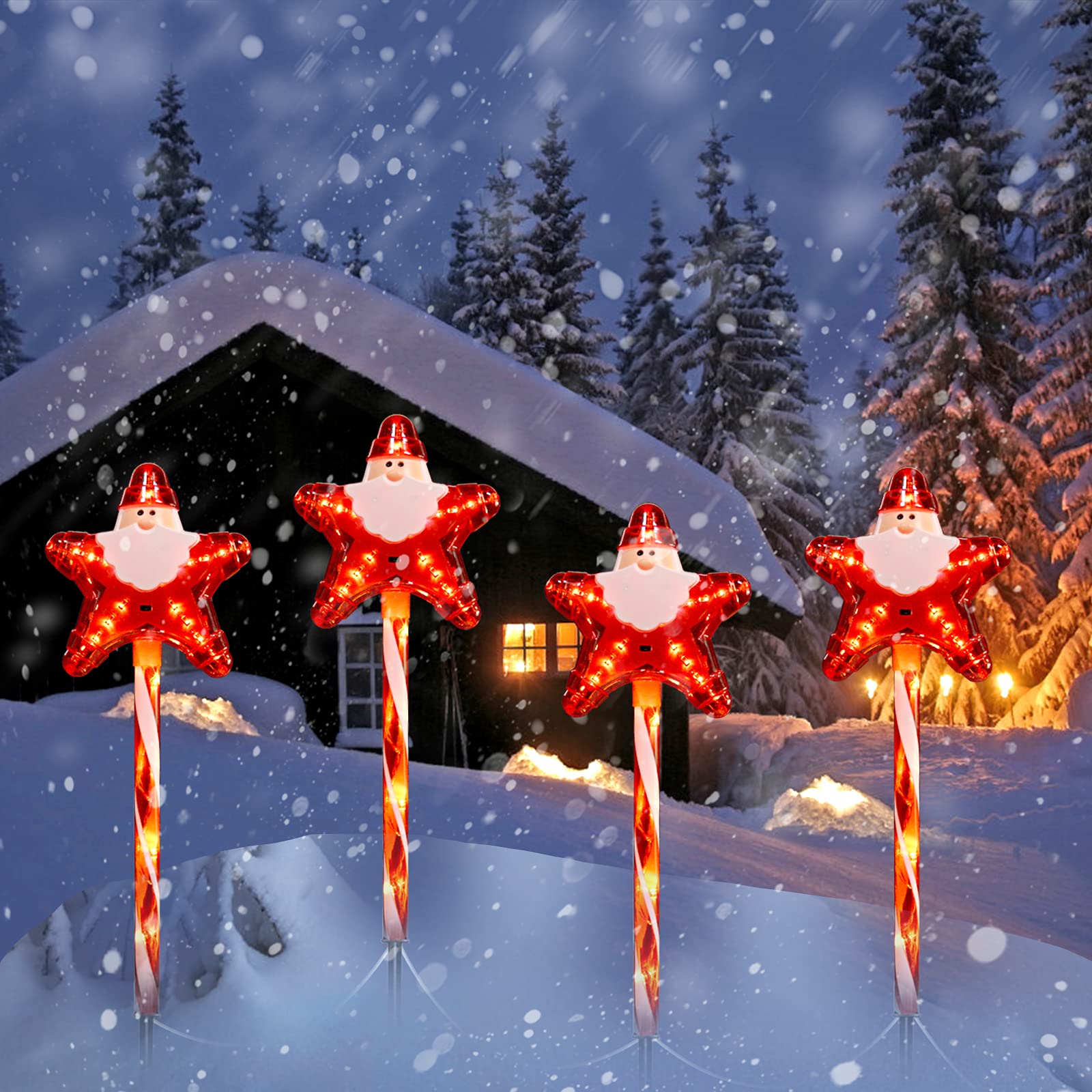 brightown-christmas-4-pack-plug-in-23-candy-cane-star-santa-clause-lights-for-pa image 4