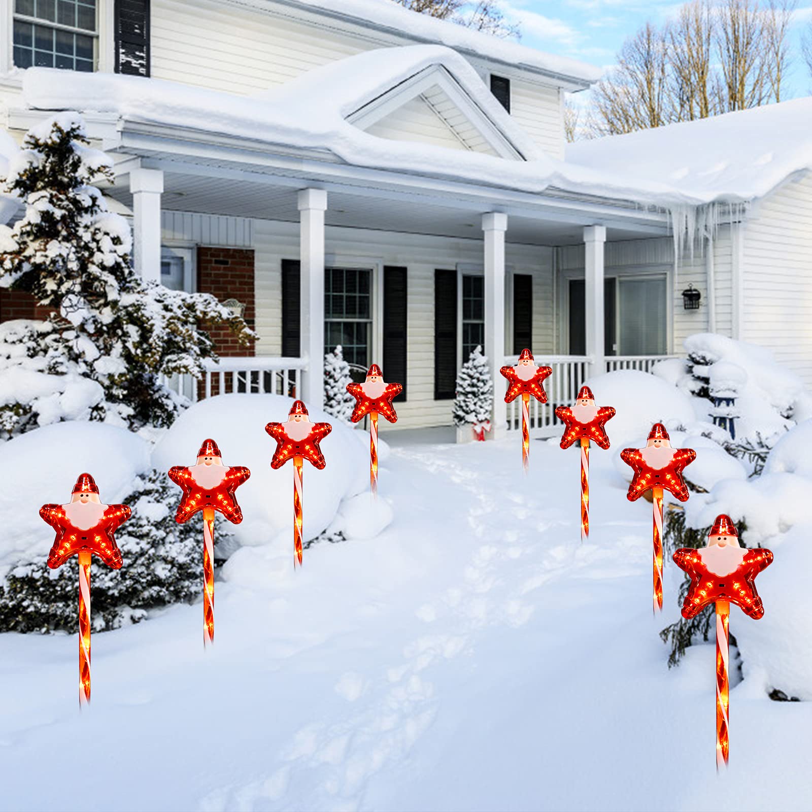 brightown-christmas-4-pack-plug-in-23-candy-cane-star-santa-clause-lights-for-pa image 7