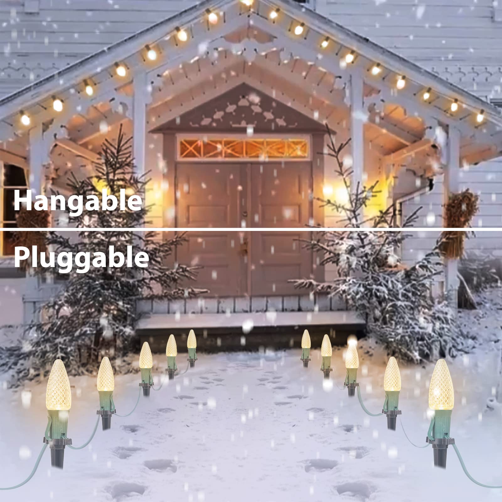 brightown-25-7ft-20-c9-led-strawberry-pathway-lights-warm-white-with-stakes-conn image 4