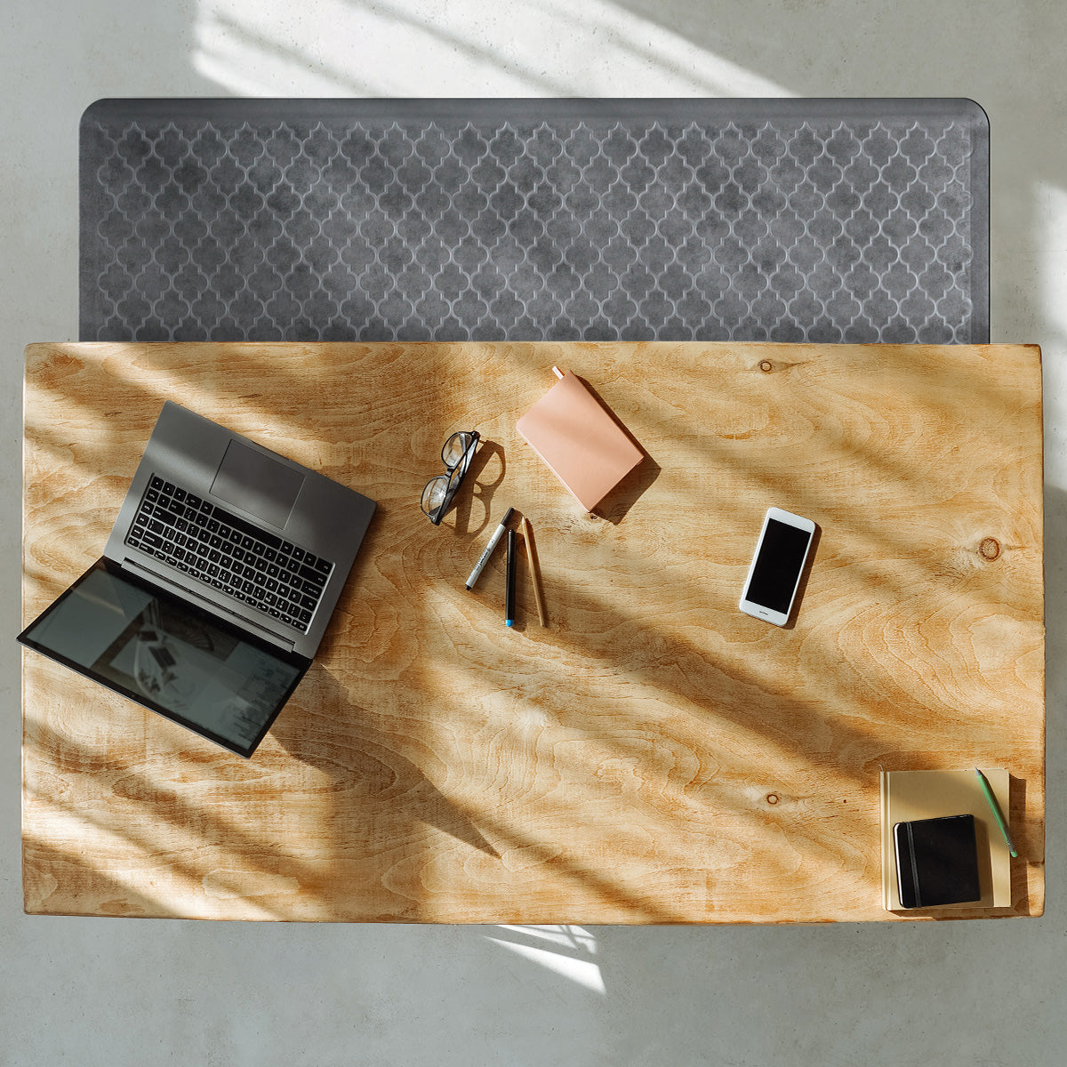wellnessmats-trellis-collection-6-x-2-anti-fatigue-mat-slate image 2