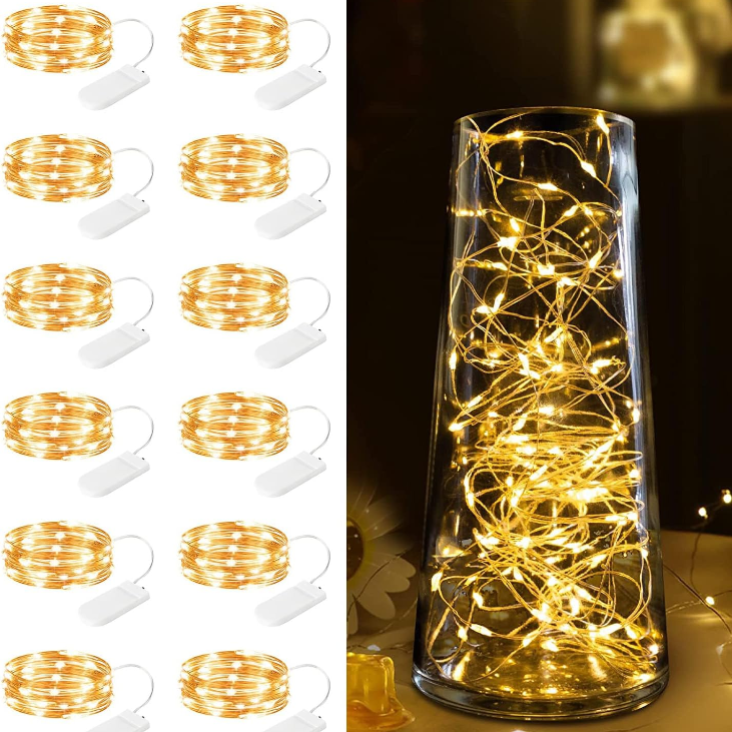 brightown-12-pack-7ft-20-led-battery-operated-silver-wire-firefly-starry-moon-li image 2